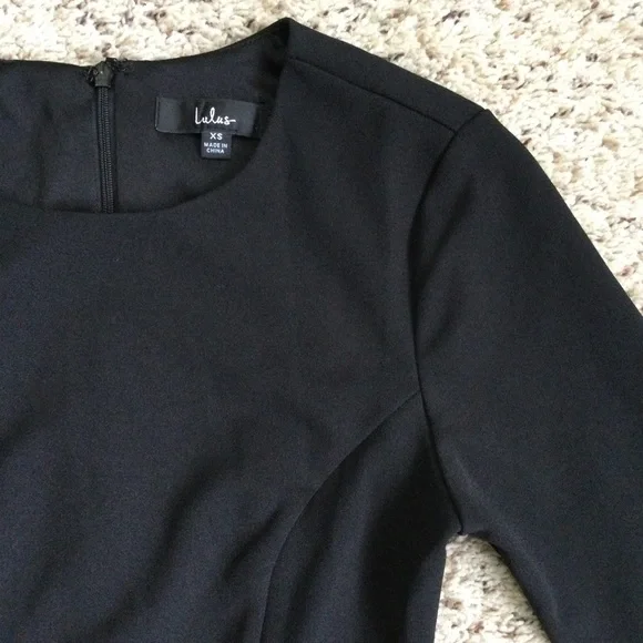 Lulu’s Westwood Black Dress Faux Wrap Short Sleeve Size XS - Picture 4 of 8